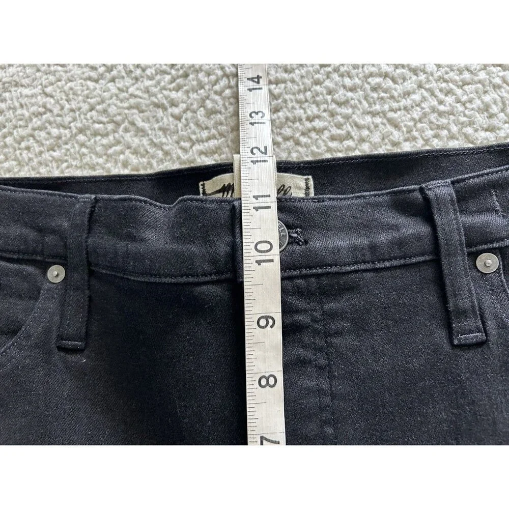 Madewell Womens Mid-Rise Full Length Kick Out Black Denim Jeans Size 32 - Picture 11 of 15